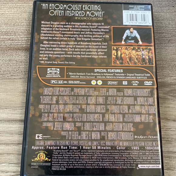 DVD A Chorus Line MGM Movie - Picture 2 of 4